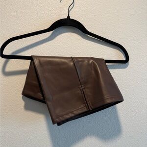 Cider Chocolate Faux Leather Skirt